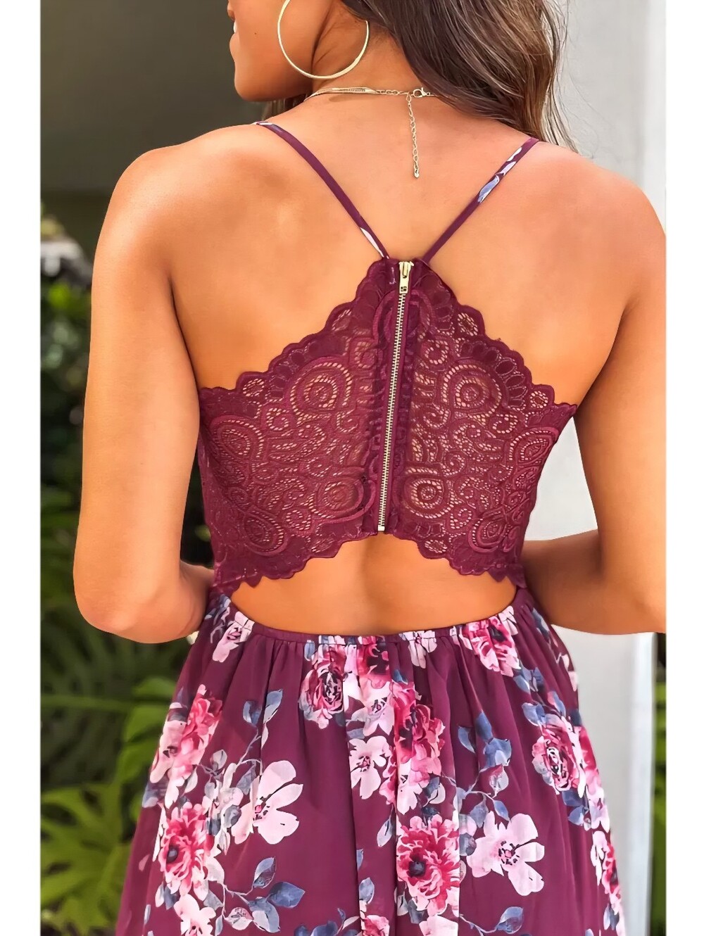 LAST ONE! High-low Floral Dress With Lace Back - Picture 6 of 6